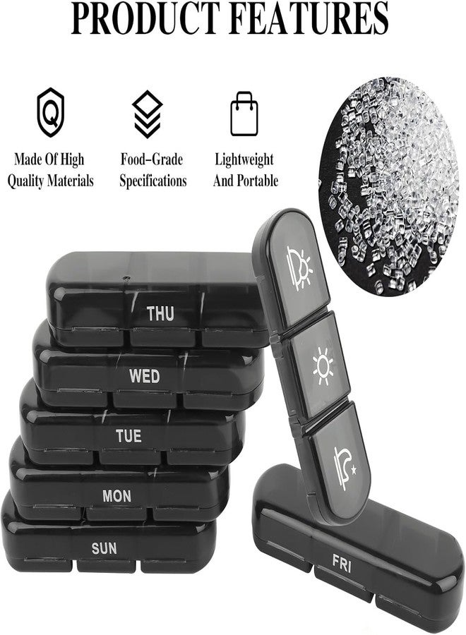 Evona Weekly Pill Box 7 Day 21 Compartment Tablet Organiser Medicine Storage Dispenser l Travel Pill Organizer l Portable Pill Box for Vitamin, Medicine, Pills l Daily Pill Case l Weekly Pill Organizer 7 Days, Morning, Noon, Evening - Image 5